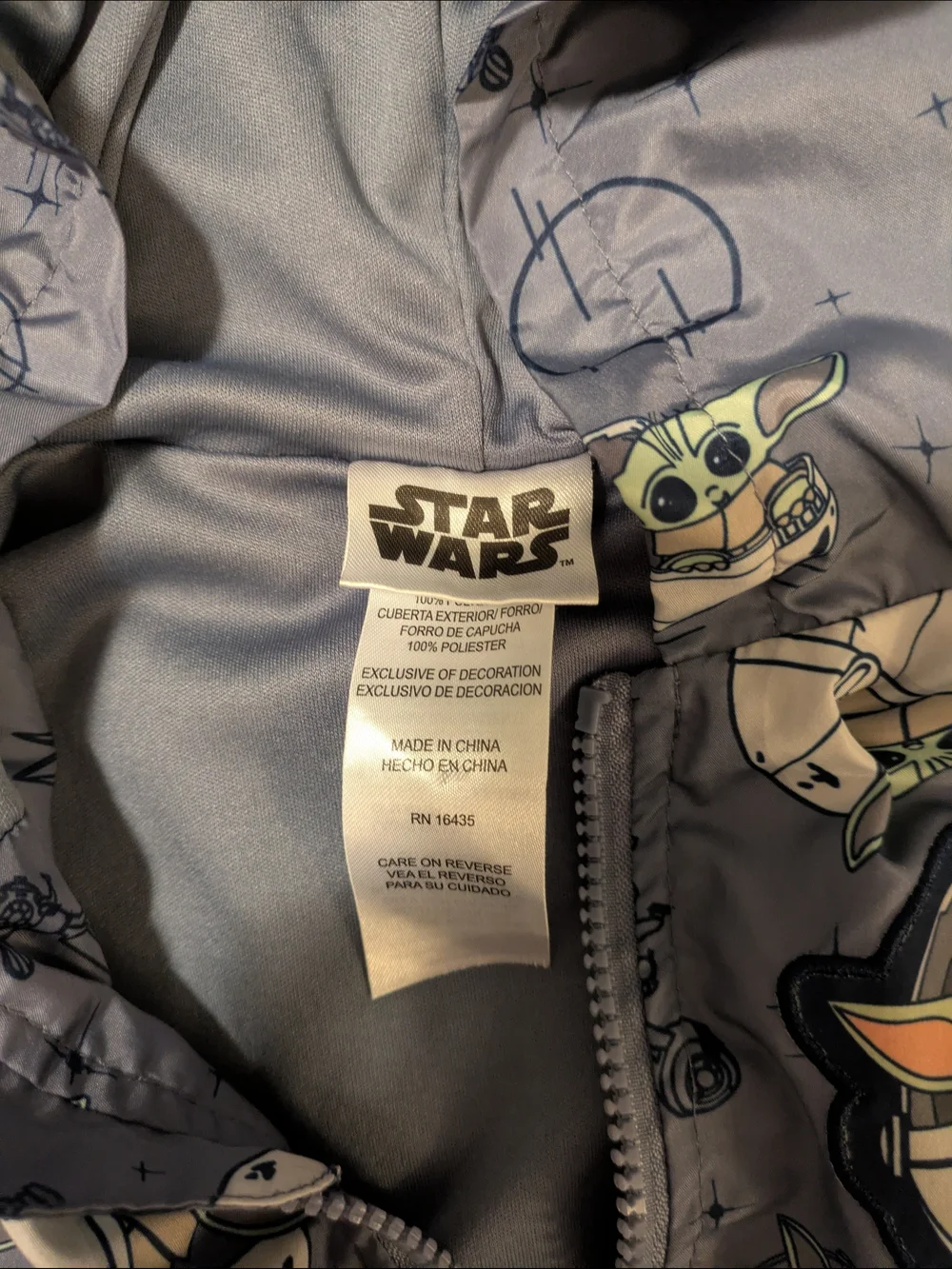 Star Wars The Child (Baby Yoda) Gray & Green Kids Hooded Jacket